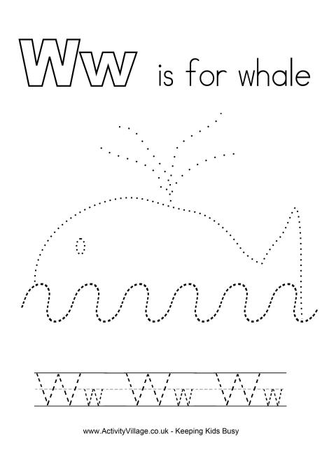 Letter W Tracing Page Image