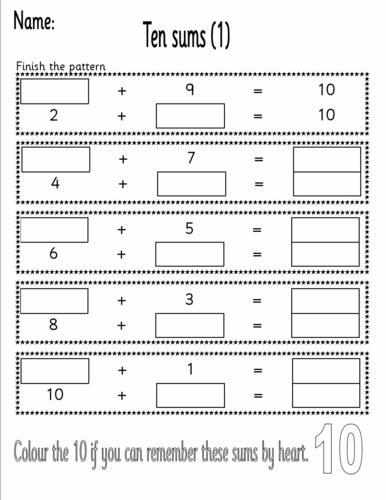 Number Bond Worksheet Printables Image