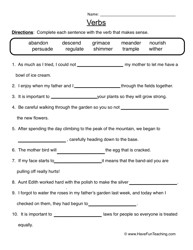 Parts of Speech Worksheets Image