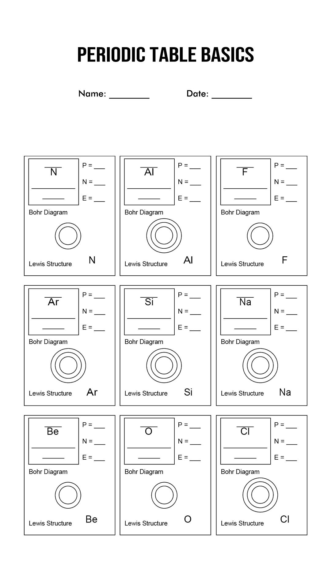 Periodic Table Basics Worksheet Image