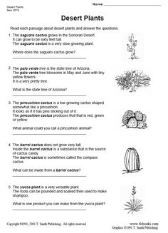 Plant Reading Comprehension Worksheets Image