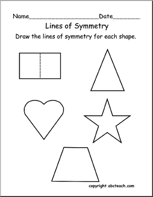 Shapes with Lines of Symmetry Worksheet Image