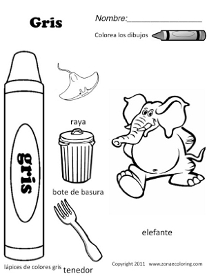Spanish Colors Coloring Worksheet