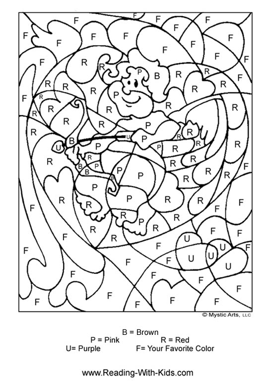 Valentine Color by Number Coloring Pages Image