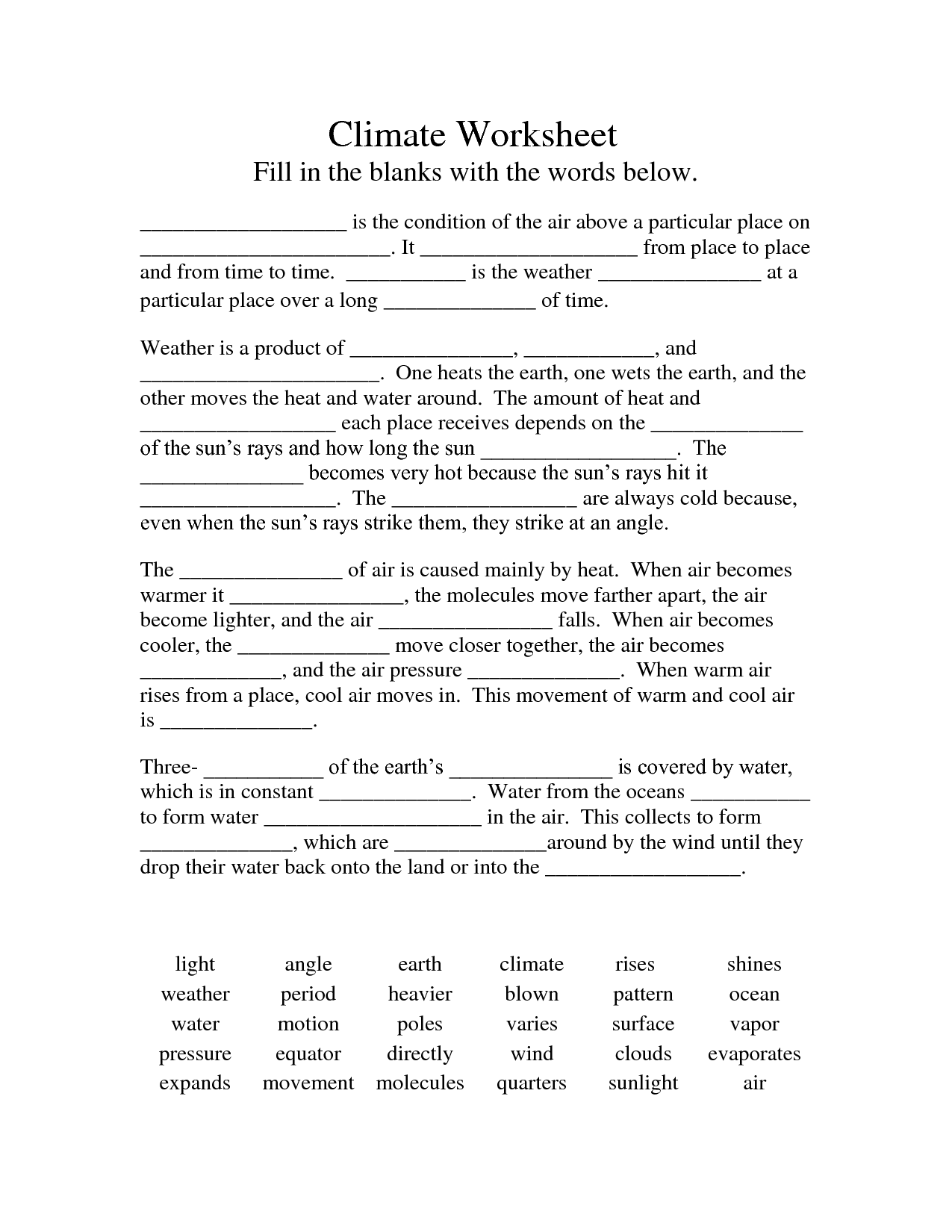 Weather And Climate For 4th Grade Weather And Climate For 4th Grade