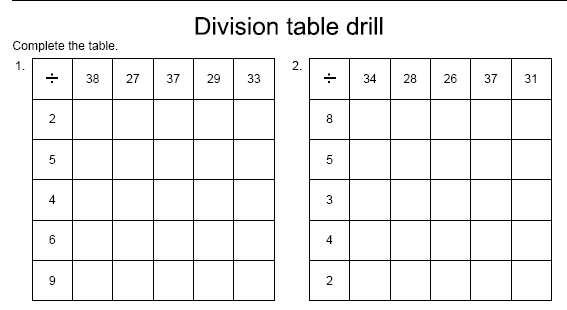 4 Grade Math Worksheets