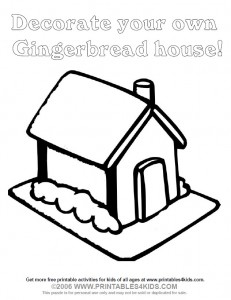 Blank Gingerbread House Coloring Page Image