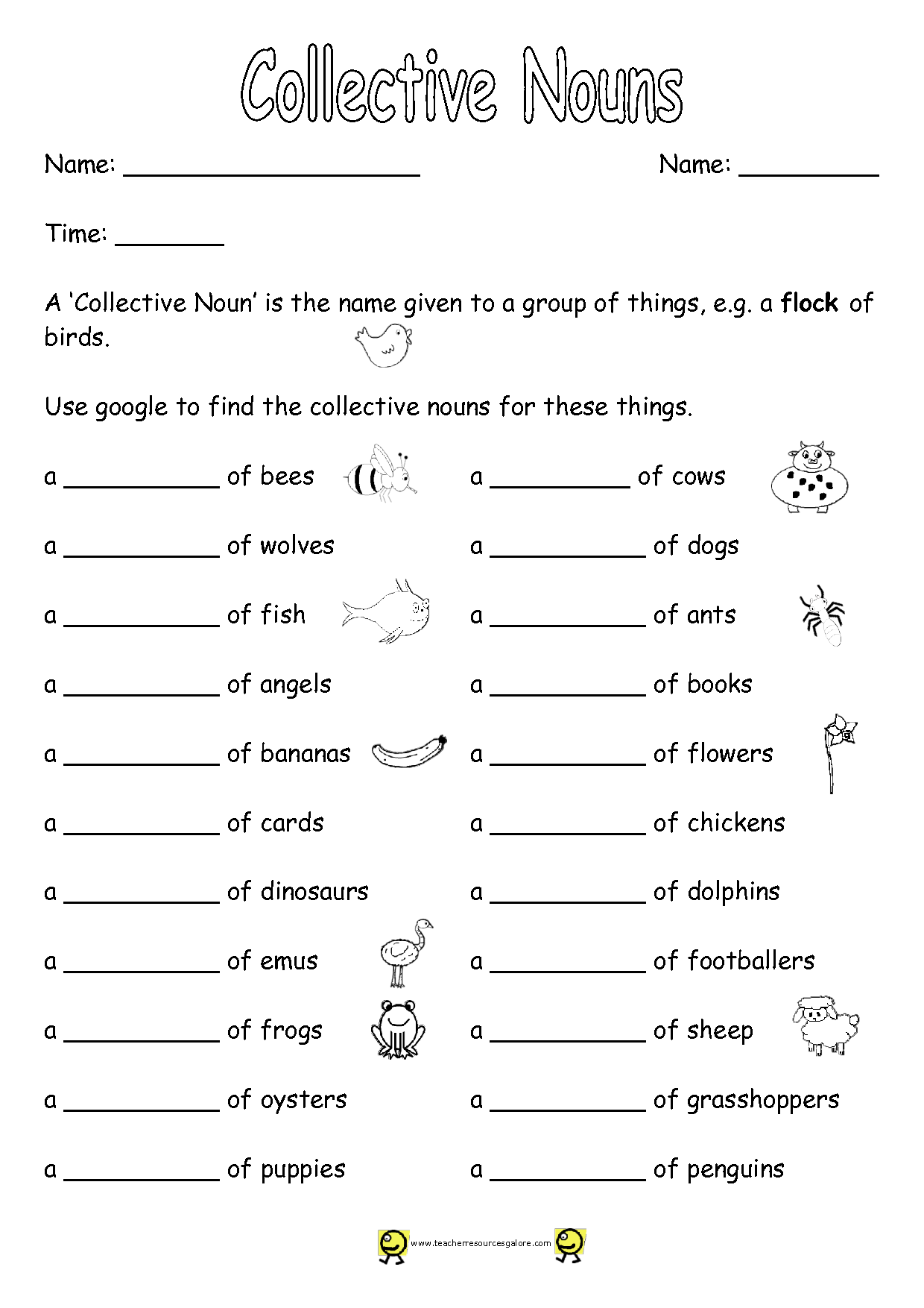Proper And Collective Nouns Worksheet