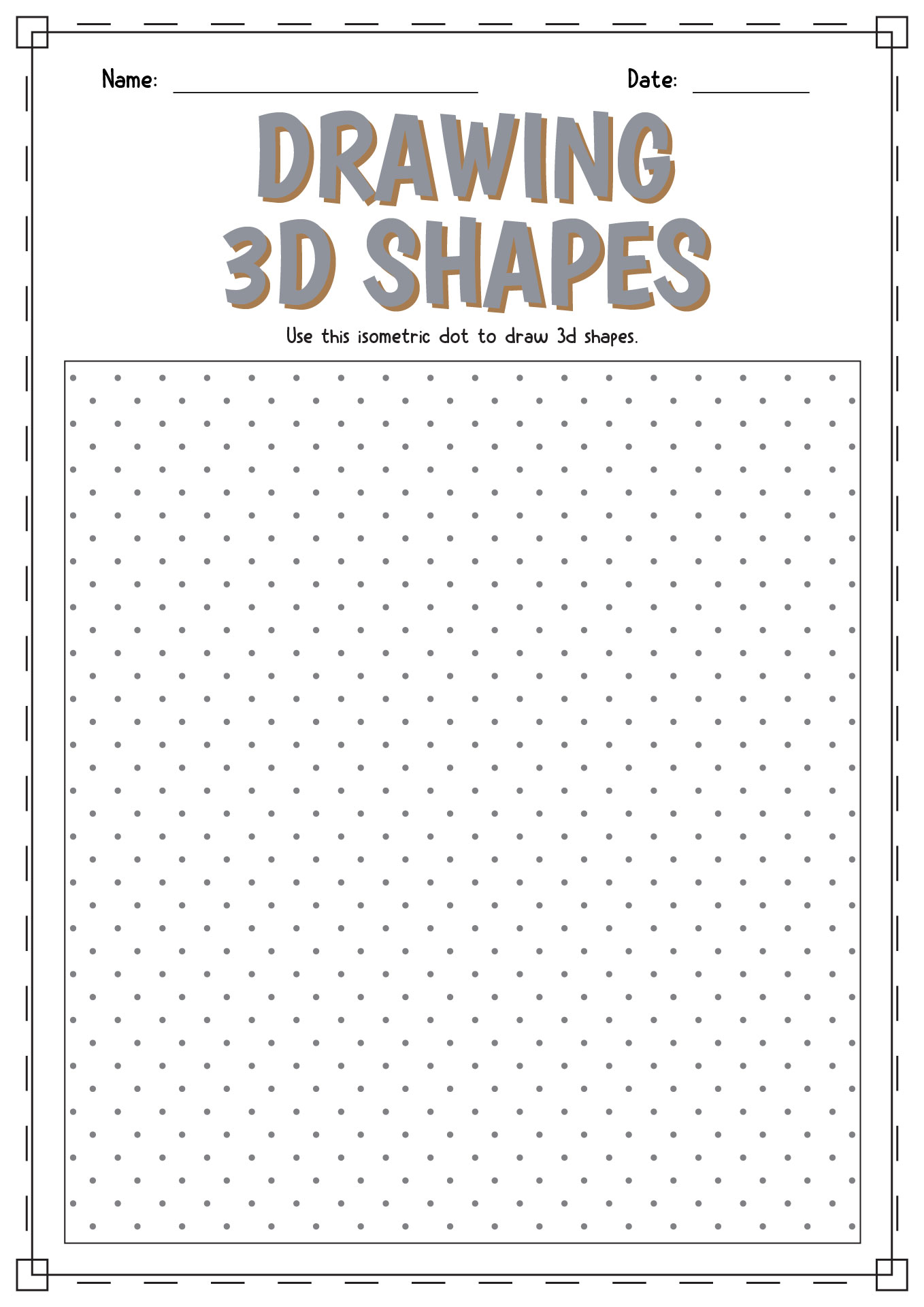 Drawing 3D Shapes On Isometric Dot Paper Image