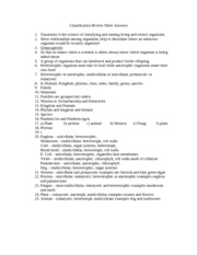 Biochemistry Review Worksheet