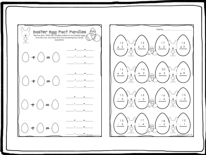 First Grade Easter Math Worksheets Image