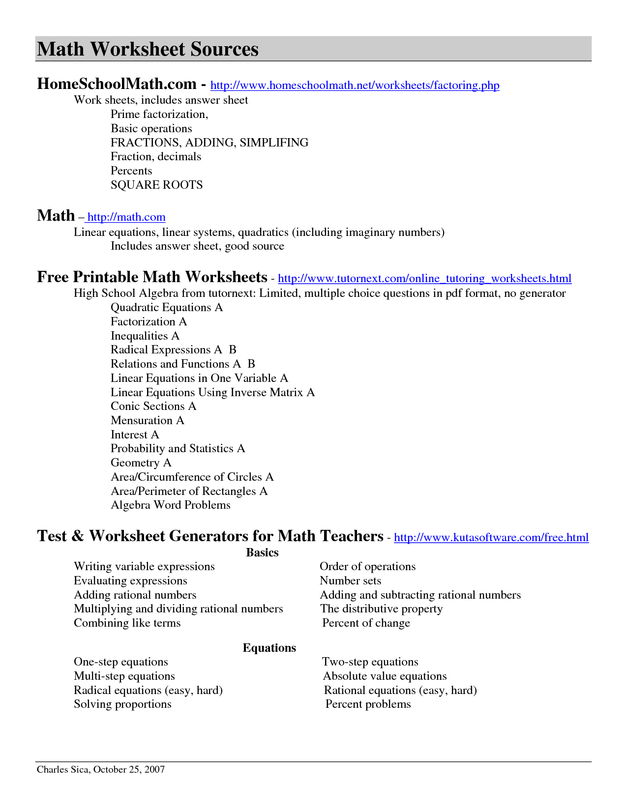 Free Geometry Worksheets with Answers Image
