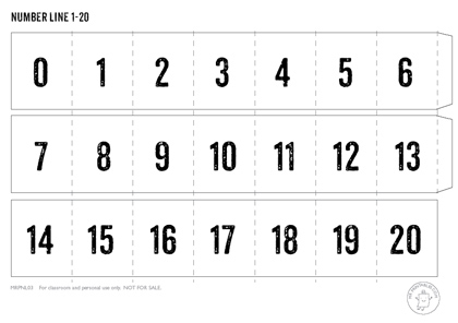 Free Printable Numbers 1-20 Image