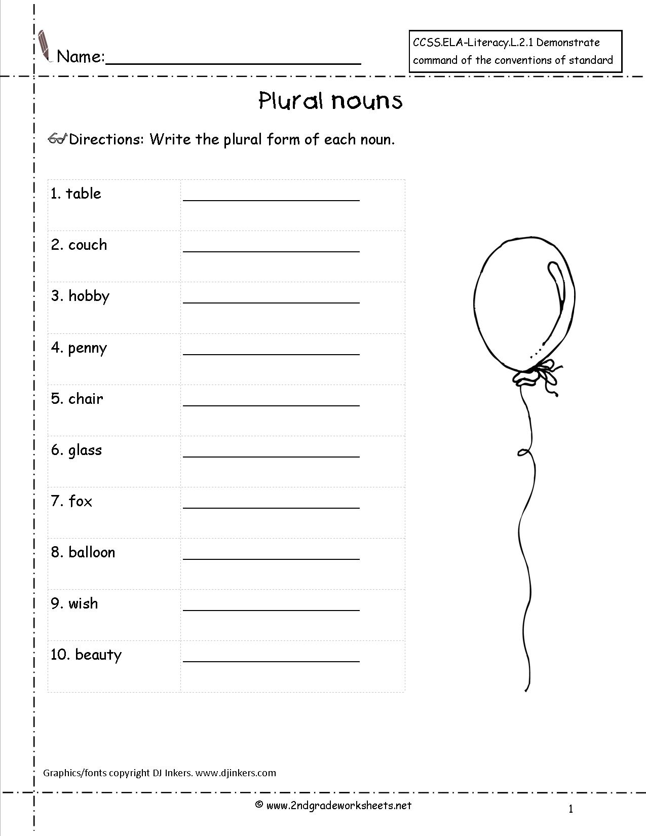 Plural Nouns With Ies Free Worksheets