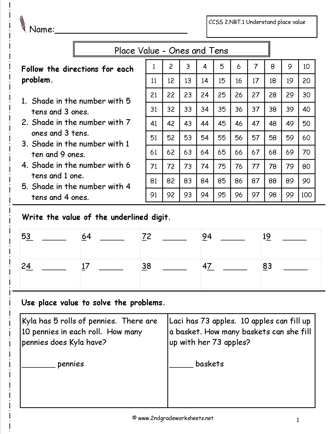 Place Value Worksheets