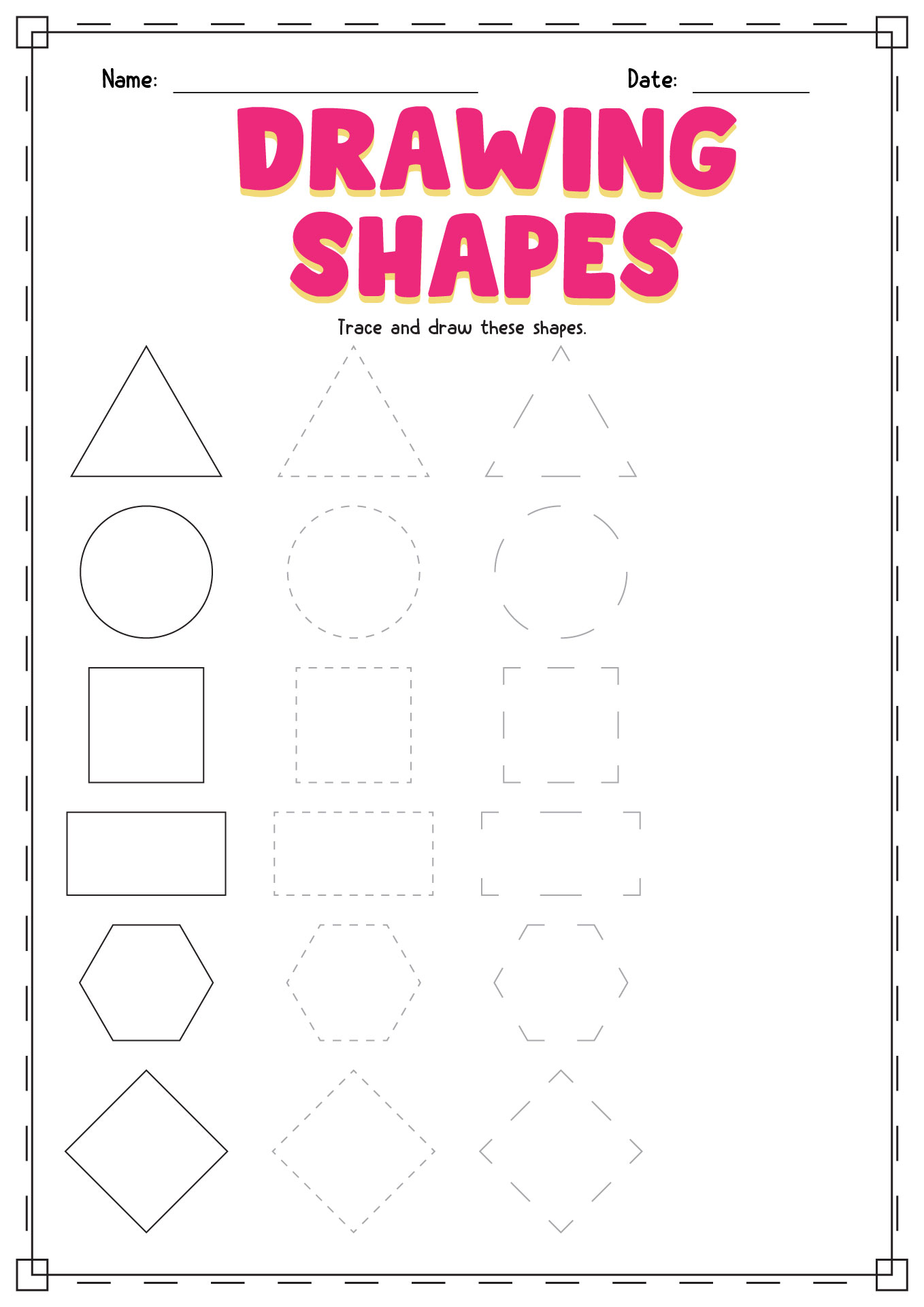 Practice Shapes Printables Image