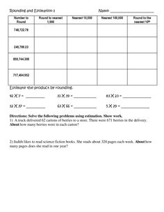 Rounding Decimals Word Problems Worksheets