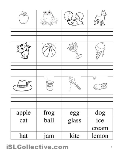 Simple Printable Words Worksheets Image