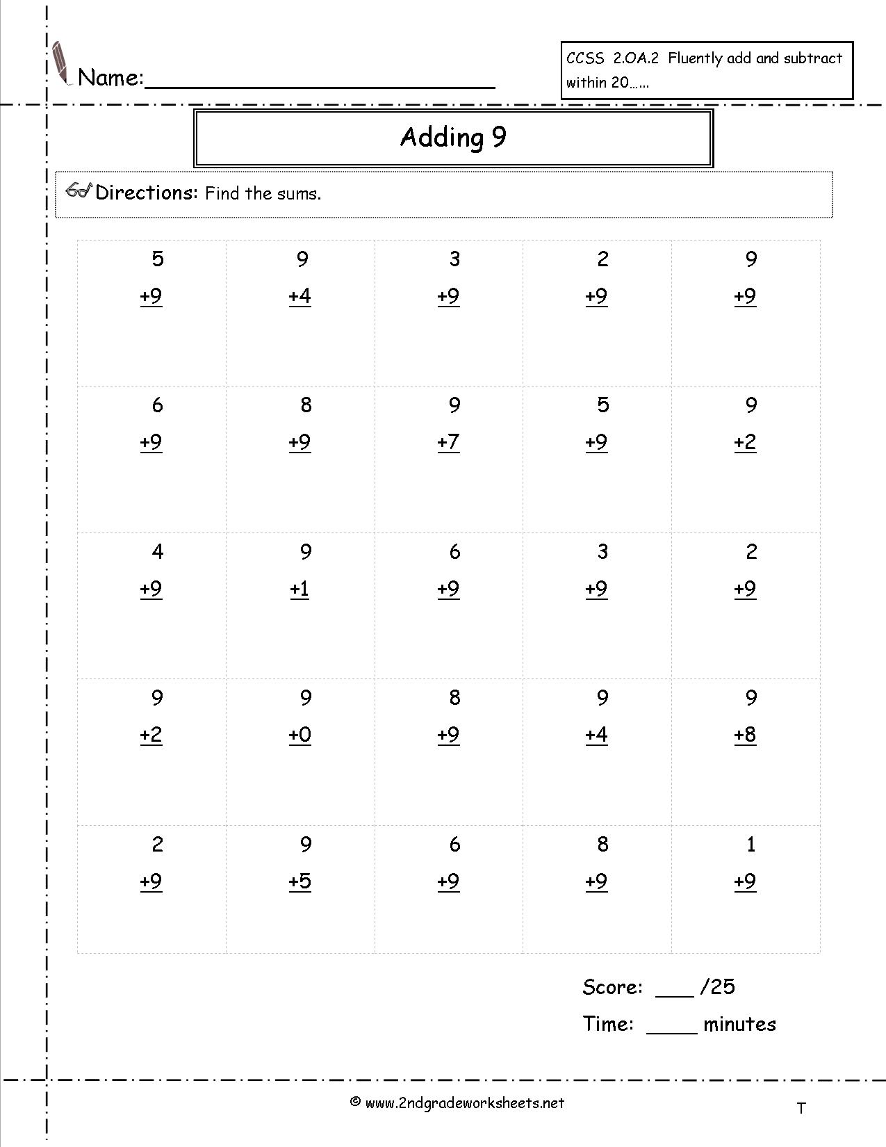 Single Digit Addition Worksheets Image