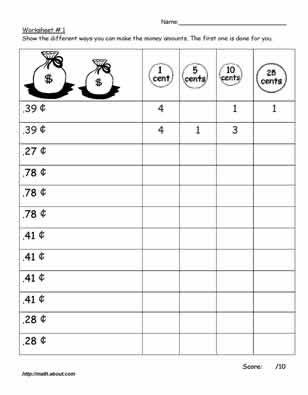 Teaching Money Worksheets