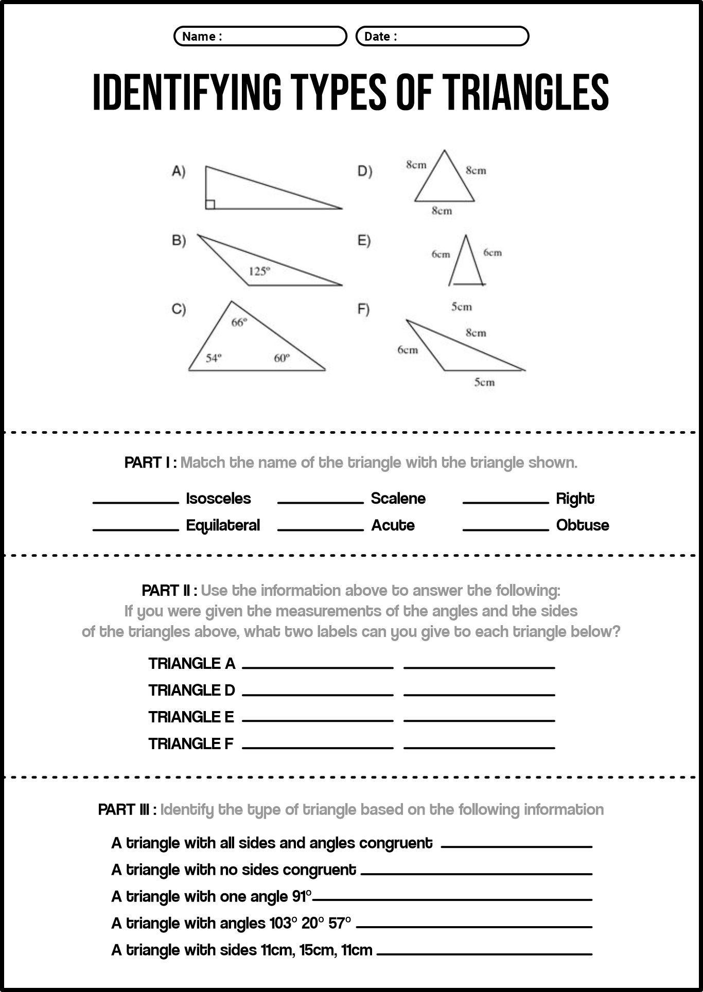 13 Best Images of Types Of Triangles Worksheet - Identifying Triangles ...