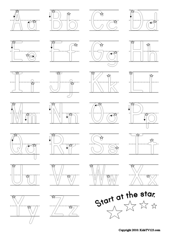 Alphabets Writing Practice Worksheets Printable