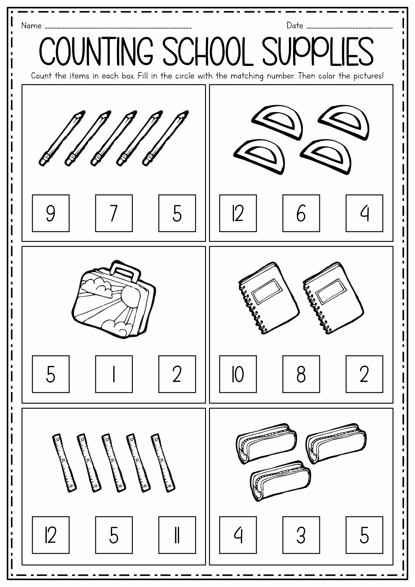Back to School Kindergarten Worksheets Image