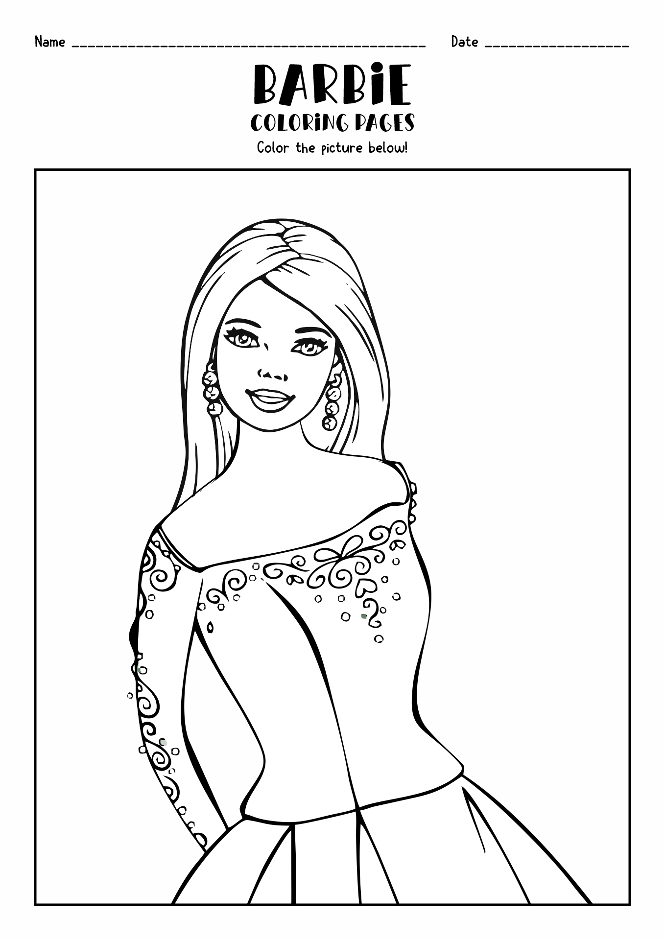 Barbie Coloring Pages Print Image