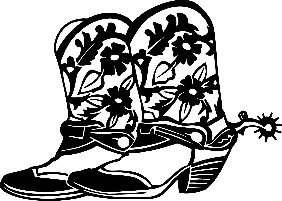 Cartoon Cowboy Boots Clip Art Image