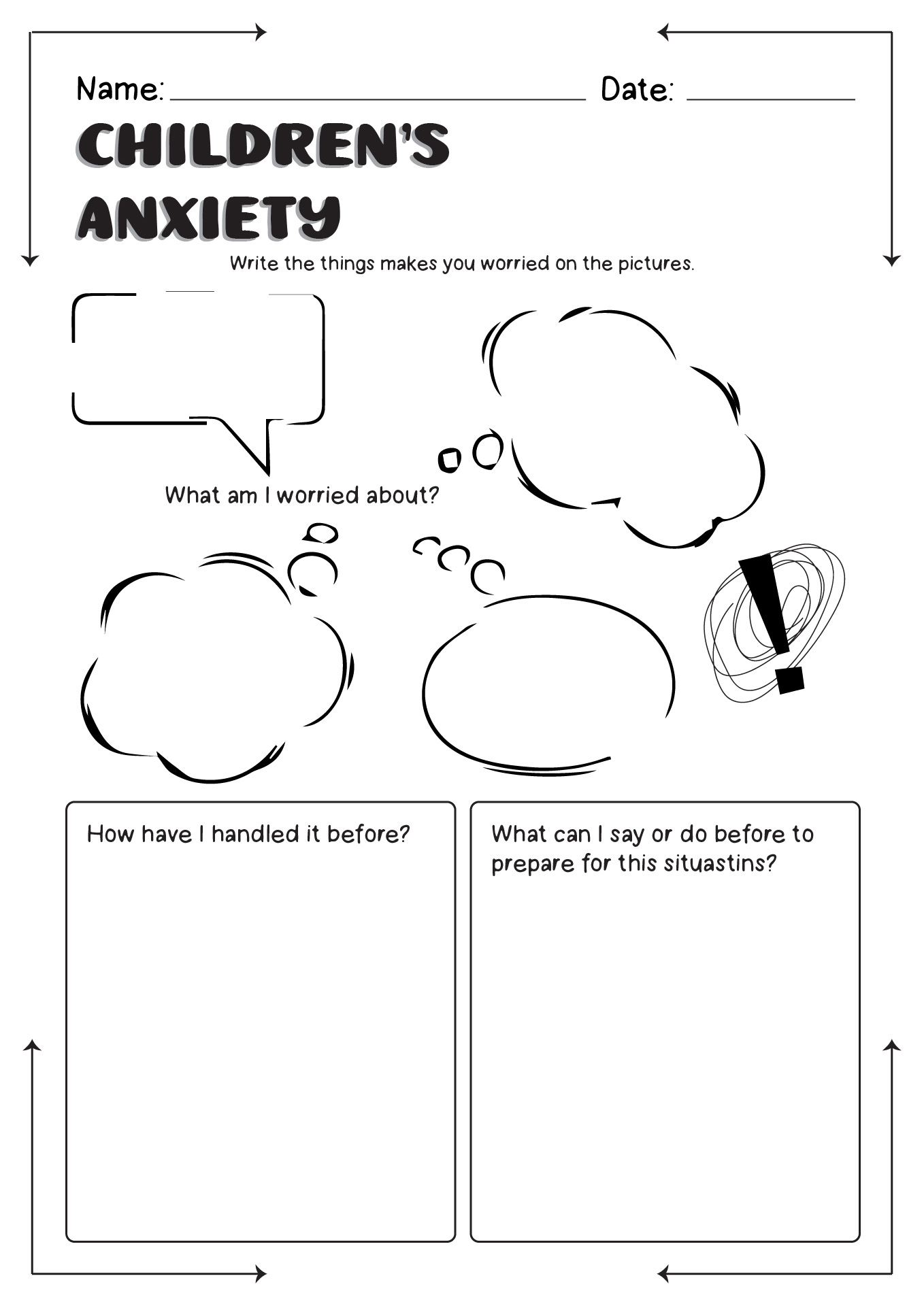 Childrens Anxiety Worksheets