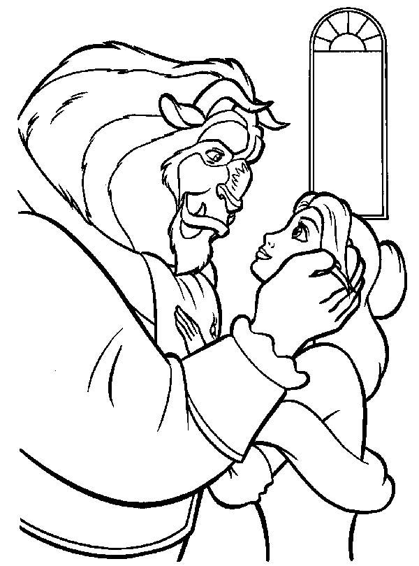 Disney Beauty and Beast Coloring Page Image