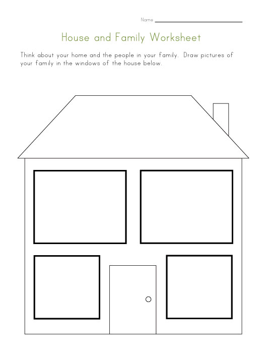 Family and House Worksheet Image