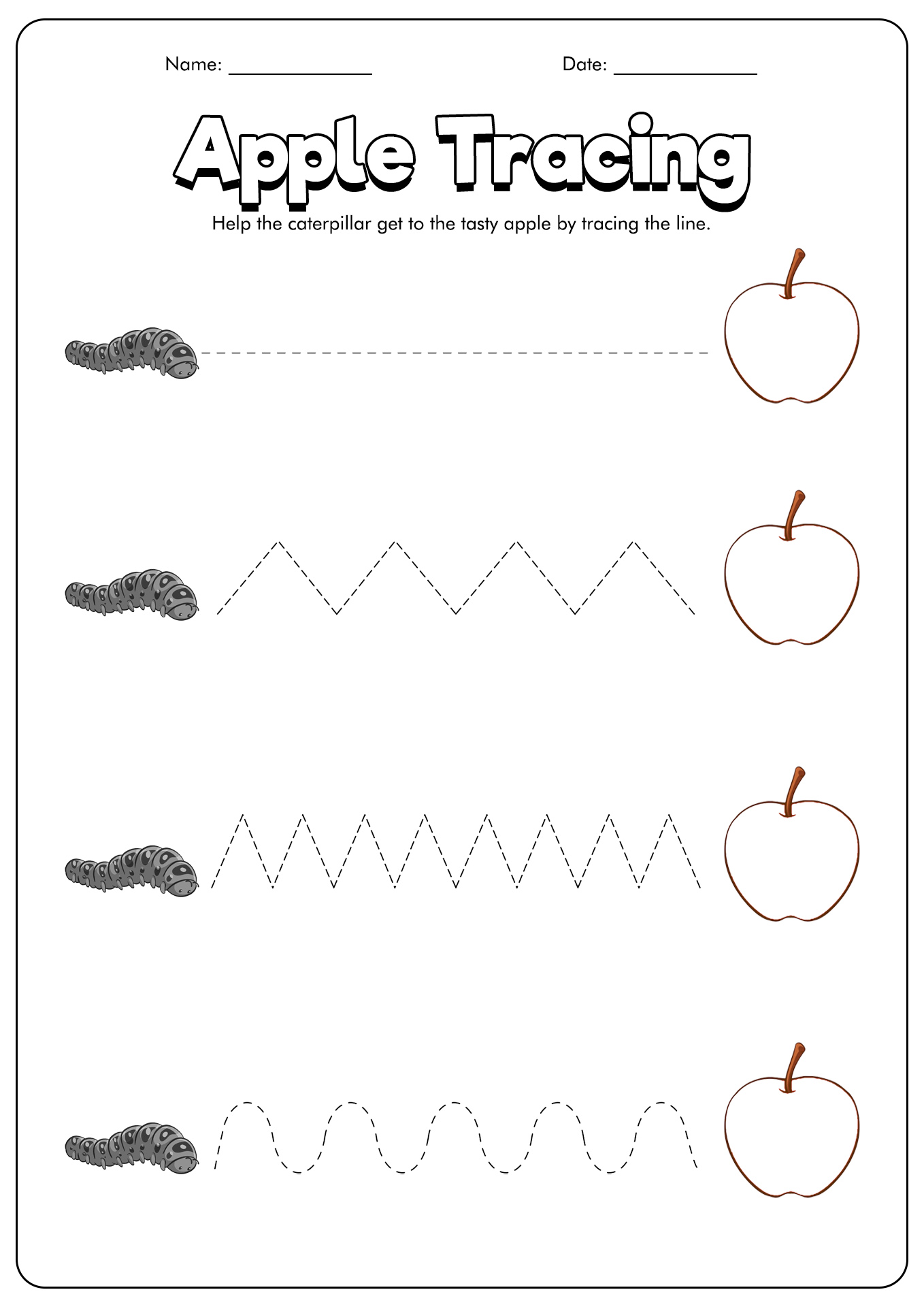 Printable Preschool Apple Worksheet