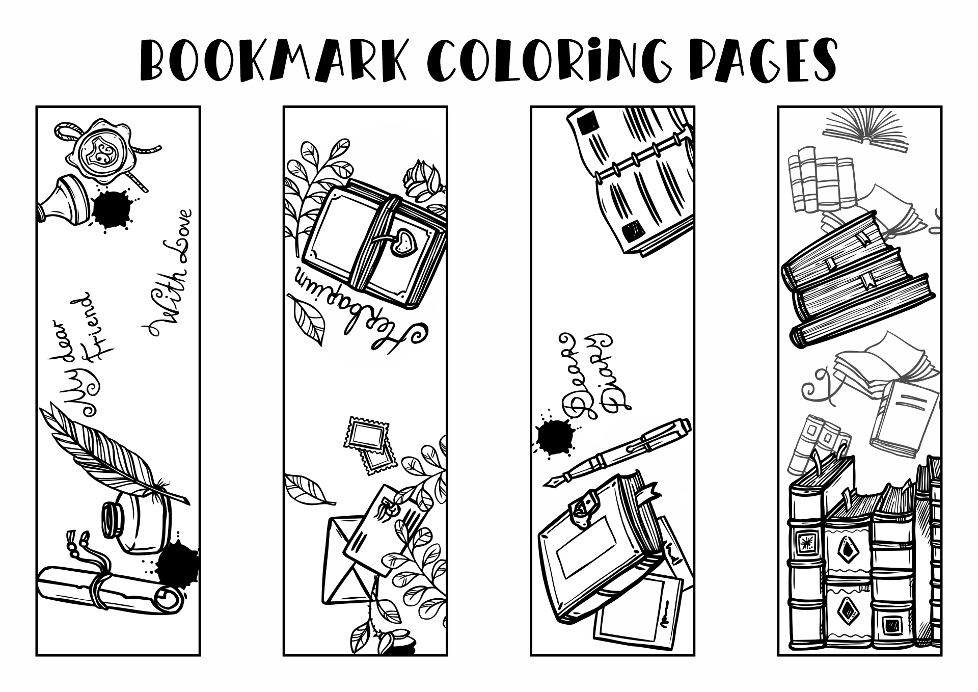 Free Printable Coloring Bookmarks for Kids Image