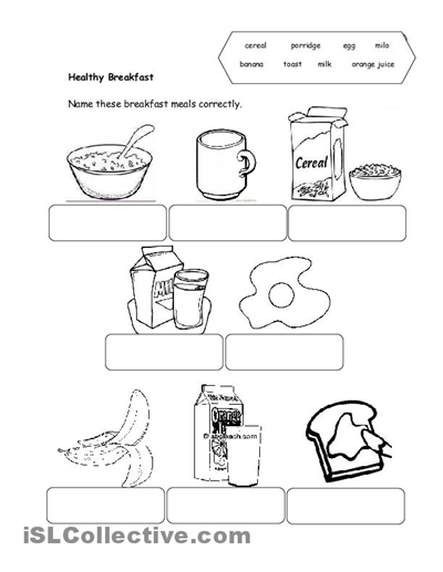 Healthy Food Worksheets