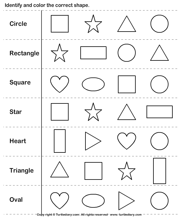 Identifying Shapes Worksheets Kindergarten Image
