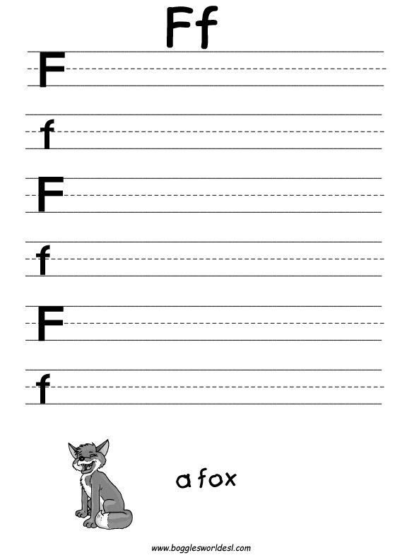 Letter F Writing Worksheets Image
