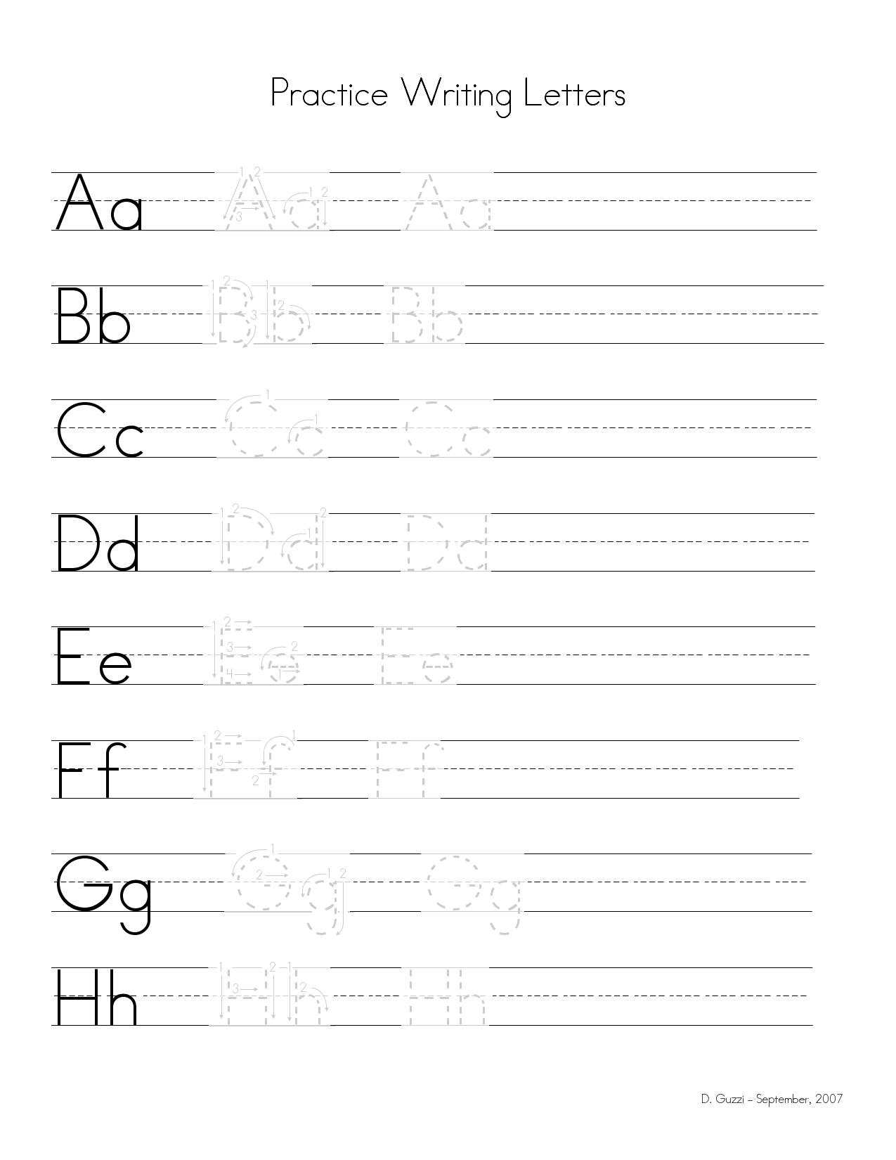 Letter-Writing Alphabet Practice