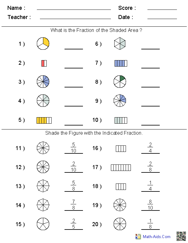 Math Fraction Worksheets Image
