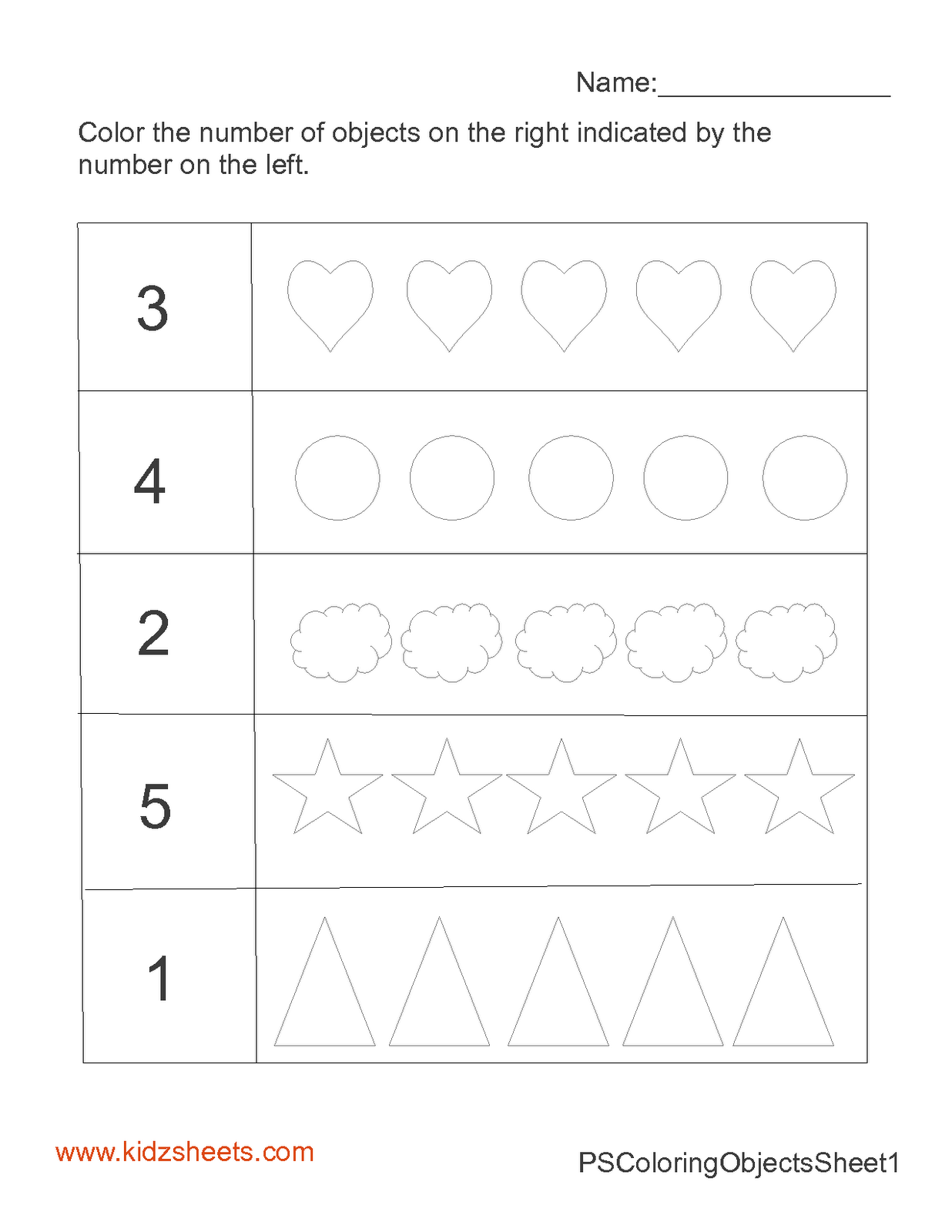 Preschool Counting Numbers Worksheets Image