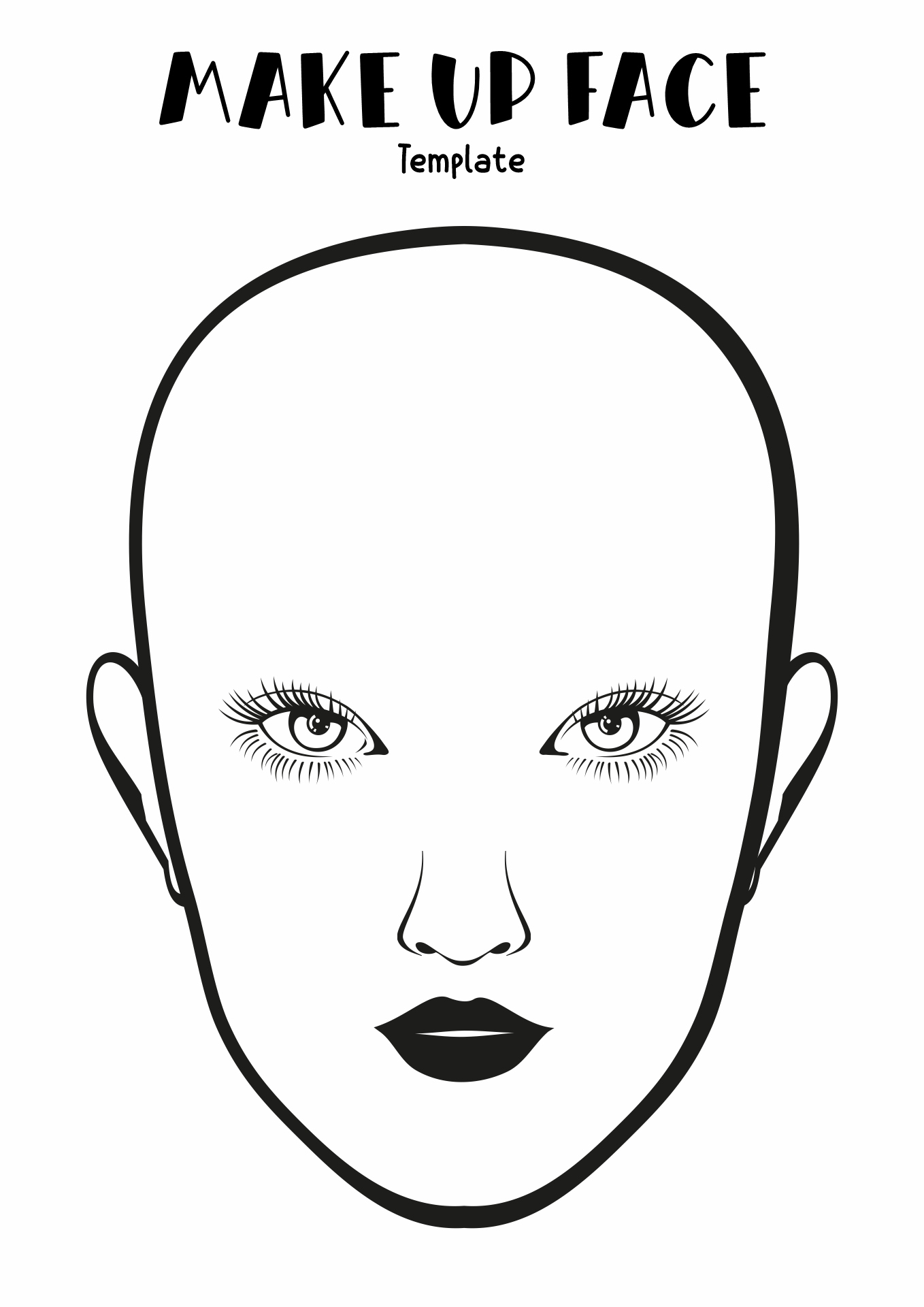 Printable Blank Makeup Face Template Image
