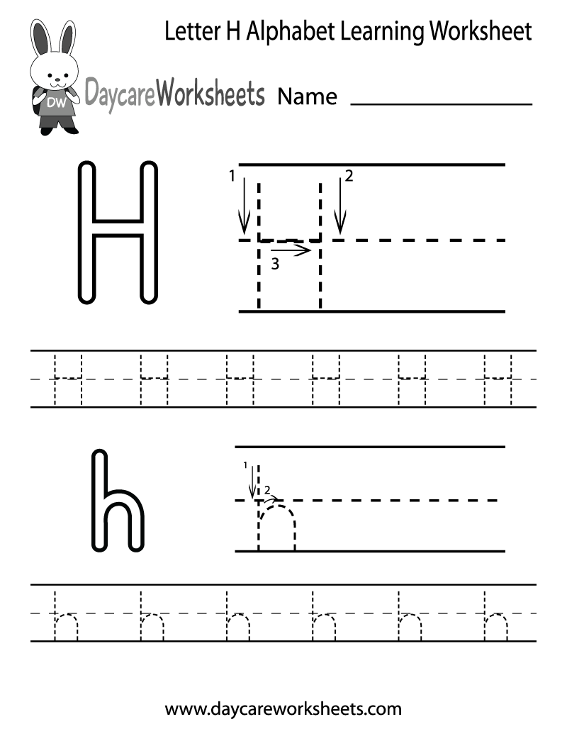 Letter H Writing Worksheets