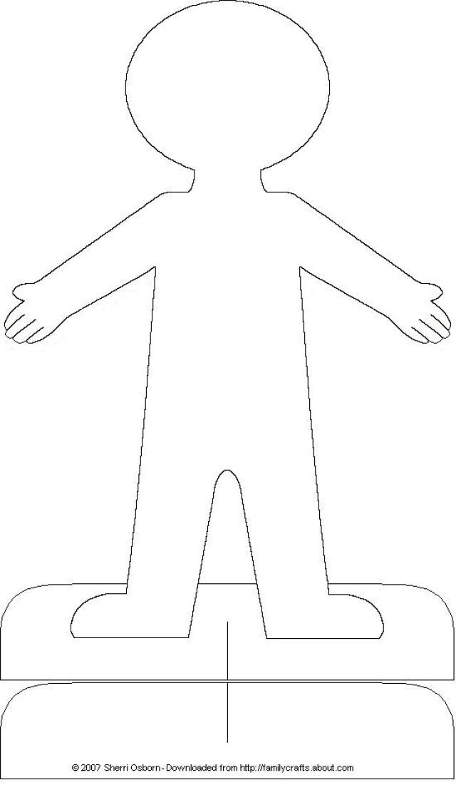 Printable Paper Doll Cut Out Template Image