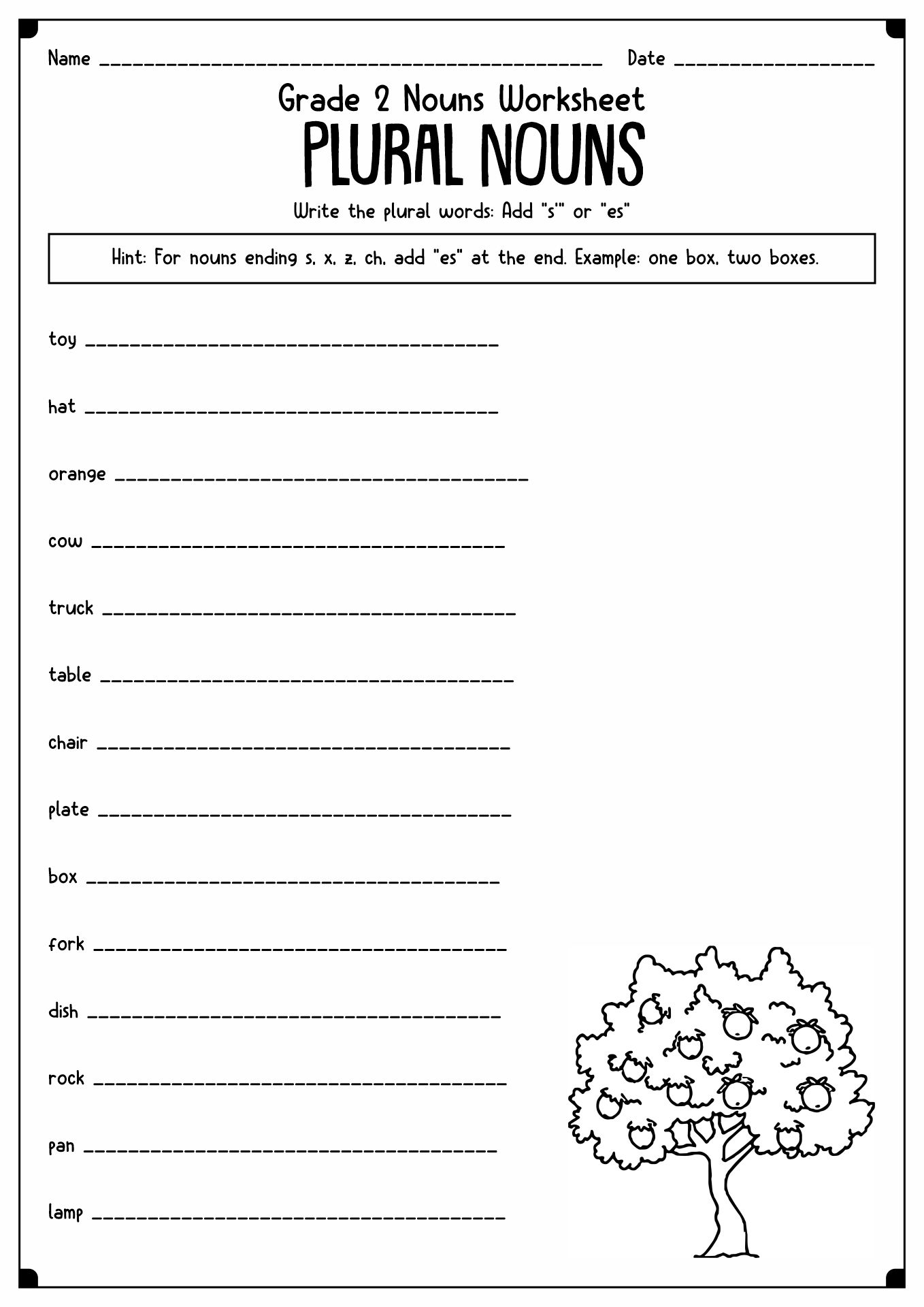 Singular Plural Nouns Worksheets Image