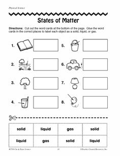 States of Matter Worksheets 2nd Grade Image