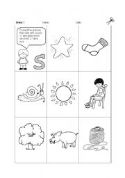 Words That Begin with S Worksheet Image