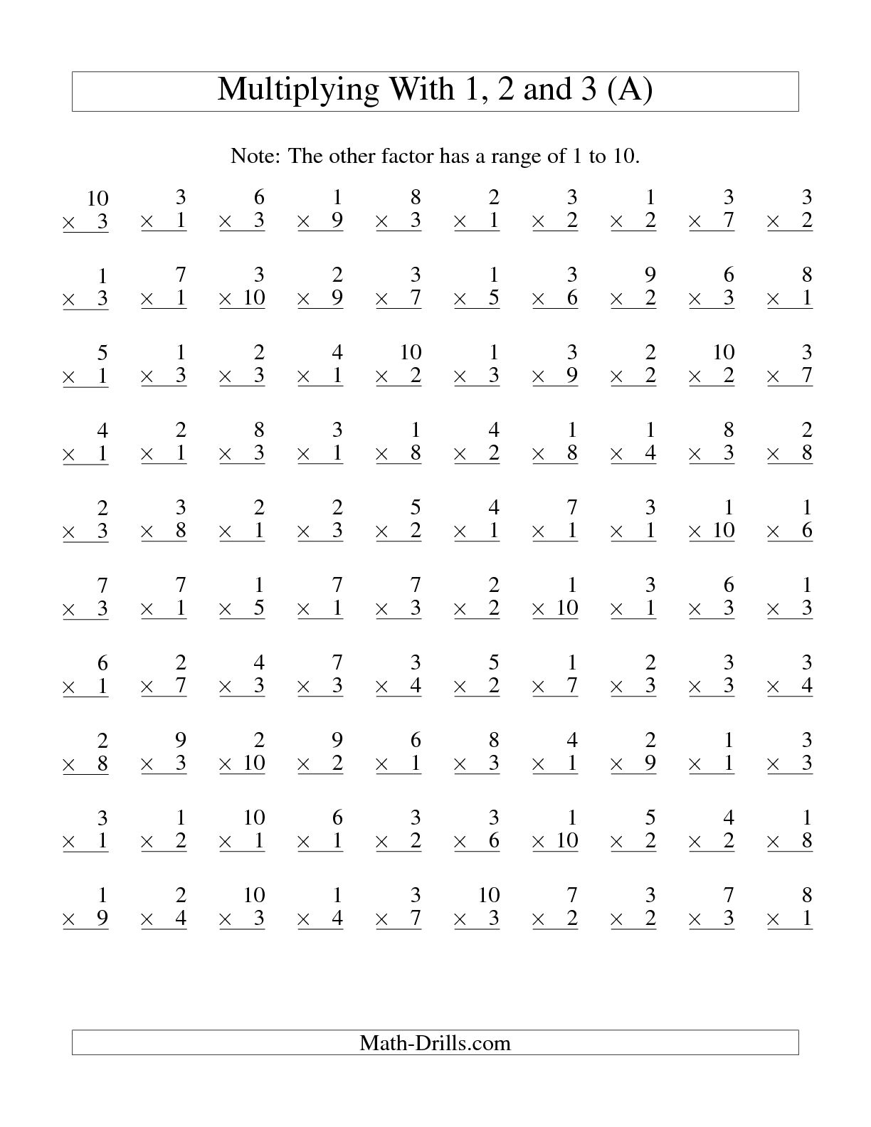 16 Multiplication Worksheets 1 11