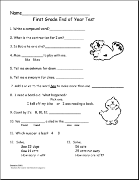 1st Grade Printable Worksheets Image