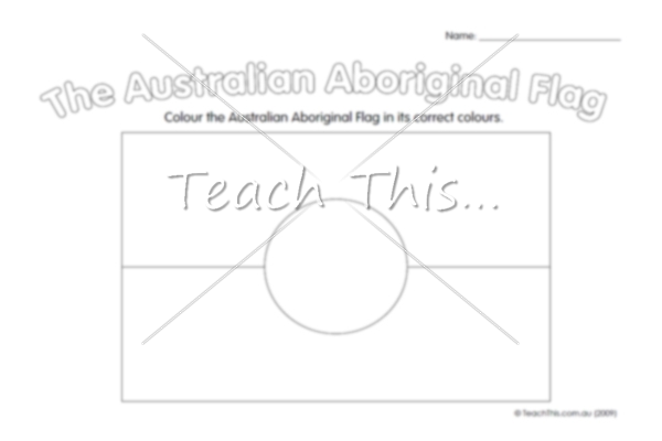 Aboriginal Colouring Flag Image