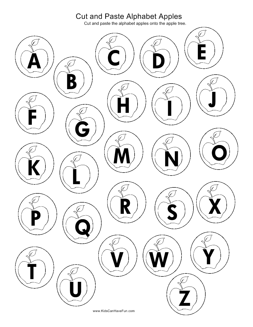 Alphabet Cut and Paste Worksheets